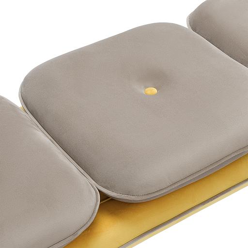 Банкетка Pea, велюр, бежевая/желтая фото 6