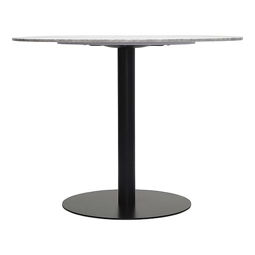 Стол обеденный Trond, Ø100 см, белый мрамор/черный фото 2