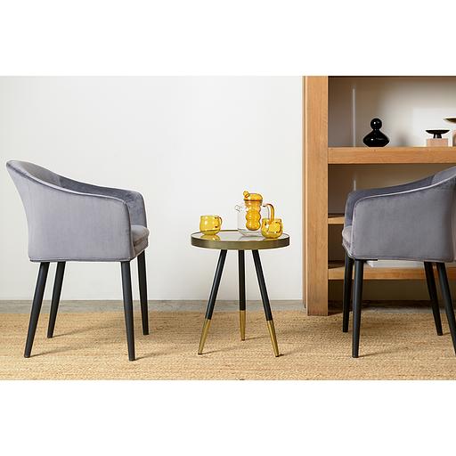 Столик Hedda, Ø40 см, черный/матовое золото фото 3