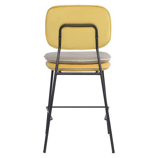 Стул полубарный с контрастным кантом Pea, велюр, желтый/бежевый фото 4