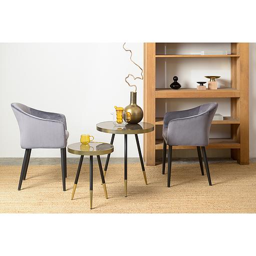 Столик Hedda, Ø55 см, черный/матовое золото фото 8