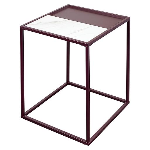 Столик кофейный Mayen, 45х45 см, белый/сливовый фото 6