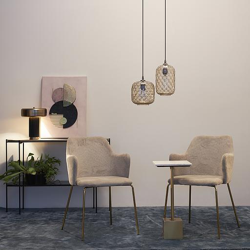 Столик приставной Svein, 30х30 см, мрамор/золотой фото 6