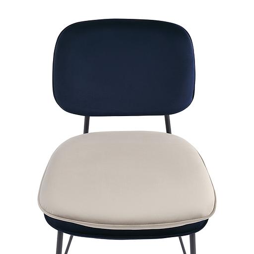 Стул полубарный Pea, велюр, темно-синий/бежевый фото 9