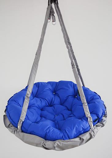 Кресло-гамак круглое - светло-серый и электрик фото 1