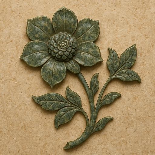 Каменный цветок декор бронза фото 1