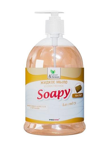 Жидкое хозяйственное мыло "Soapy" 1 л Clean&Green фото 1