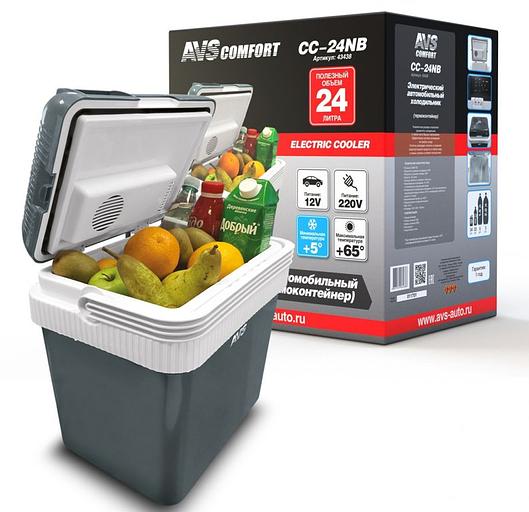 Автомобильный холодильник CC-24NB AVS, 24 л, 12В/220В фото 1