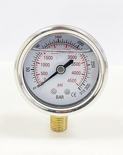 Манометр для АВД, 315 бар, резьба 1/4, вертикальный вход фото 1