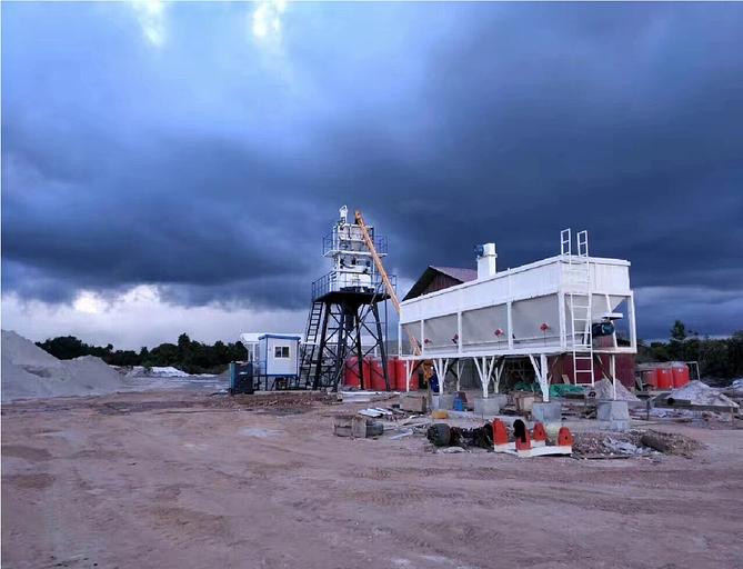 Стационарный бетонный завод HZS50 (50 м3/ч) фото 1