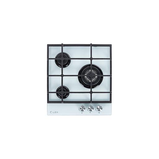 Газовая варочная панель LEX GVG 431 WH, 3 конфорки, закаленное стекло, белый фото 1