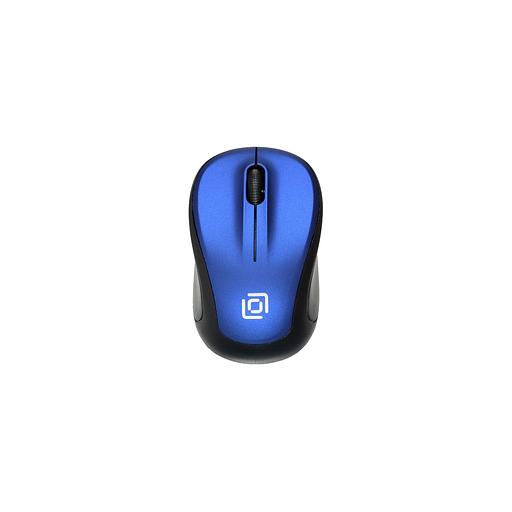 Мышь беспроводная Oklick 665MW, радио, оптическая, USB, 1600dpi, черный и синий [1025132] фото 1