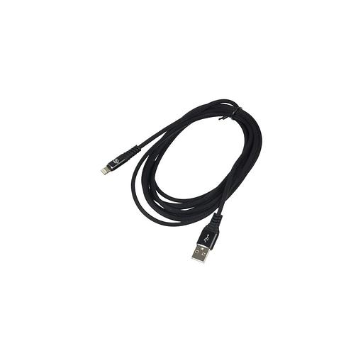Кабель Digma Lightning (m) - USB (m), 3м, в оплетке, 2A, черный [light-3m-braided-blk] фото 1