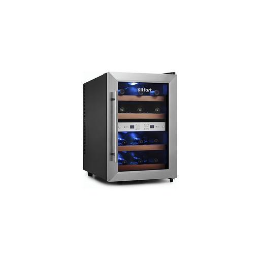 Винный шкаф двухкамерный KitFort КТ-2404 вместимость: 12 бутылок, нержавеющая сталь фото 1