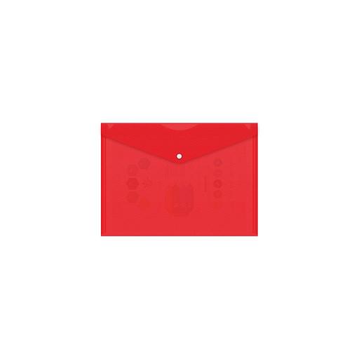 Конверт на кнопке Бюрократ DeLuxe DL801RED/1, A4 пластик, 0.18мм, красный фото 1