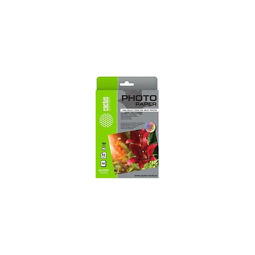 Фотобумага Cactus CS-GA518050, A5, для струйной печати, 50л, 180г/м2, белый, покрытие глянцевое фото 1