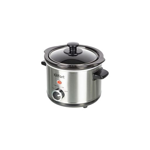 Медленноварка KitFort КТ-205, 120Вт, серебристый/черный фото 1
