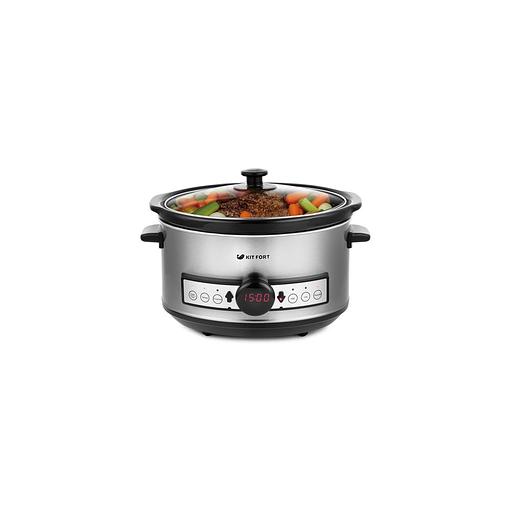 Медленноварка KitFort КТ-212, 220Вт, серебристый/черный фото 1