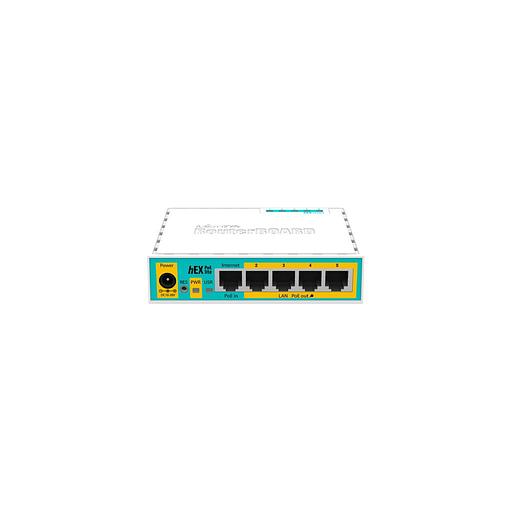 Роутер MIKROTIK hEX PoE lite, 4 LAN, 1xUSB, белый [rb750upr2] фото 1