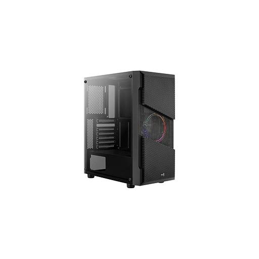 Корпус ATX Aerocool Menace Saturn FRGB-G-BK-v1, Midi-Tower, без БП, черный [menace frgb-g-bk-v1] фото 1