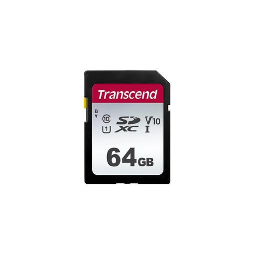 Карта памяти SDXC UHS-I U1 Transcend 300S 64 ГБ, 100 МБ/с, Class 10, TS64GSDC300S, 1 шт., без адаптера фото 1