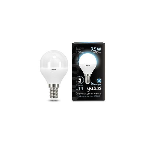 Упаковка ламп LED GAUSS E14, шар, 9.5Вт, 10 шт. [105101210] фото 1