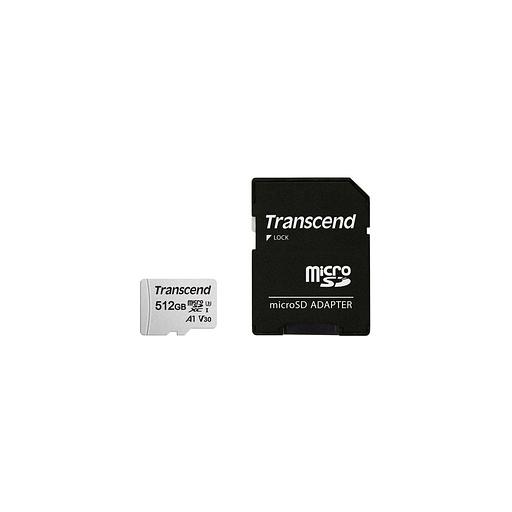 Карта памяти microSDXC UHS-I U3 Transcend 300S 512 ГБ, 100 МБ/с, Class 10, TS512GUSD300S-A, 1 шт., переходник SD фото 1