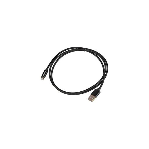 Кабель Lightning (m) - USB (m), 1м, в оплетке, 2.4A, черный фото 1