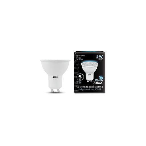 Упаковка ламп LED GAUSS GU10, рефлектор, 5Вт, 10 шт. [101506205] фото 1
