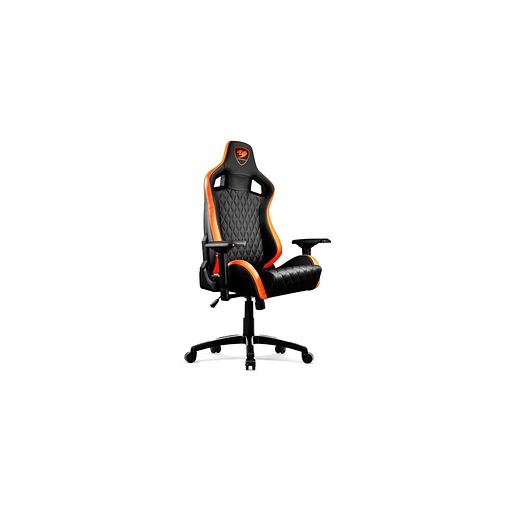 Кресло игровое COUGAR Armor S, на колесиках, искусственная кожа, черный/оранжевый [cuarms] фото 1