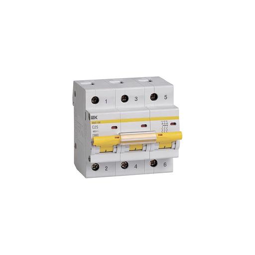 Автоматический выключатель IEK MVA40-3-025-C (MVA40-3-025-C) 25A тип C 10кА 3П 400В 4.5 модуля белый (упак.:1шт) фото 1