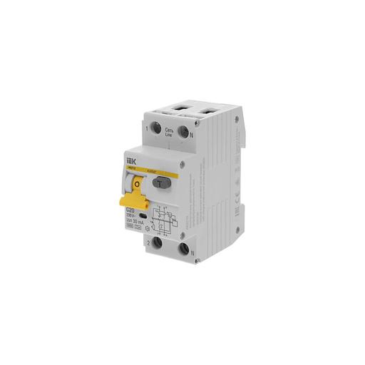 Автоматический выключатель дифф. тока IEK АВДТ 32 (MAD22-5-020-C-30) 20A тип C 6кА 1П+Н 230В 2 модуля белый (упак.:1шт) фото 1