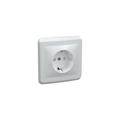 Розетка силовая IEK Вега одинарная, скрытая, заземление, шторки, IP20, белый [erv14-k01-16-dm] фото 1