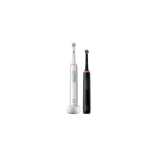 Набор электрических зубных щеток Oral-B Pro Series 3, насадки для щётки: 2 шт, цвет: белый и черный [d505.513.3x] фото 1