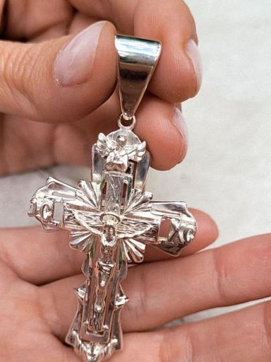 Крест серебряный мужской серебро 925 фото 3