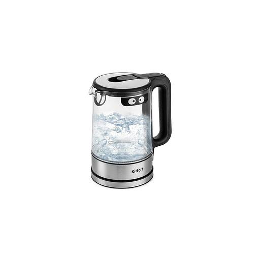 Чайник электрический KitFort КТ-6128, 2200Вт, черный и нержавеющая сталь фото 1