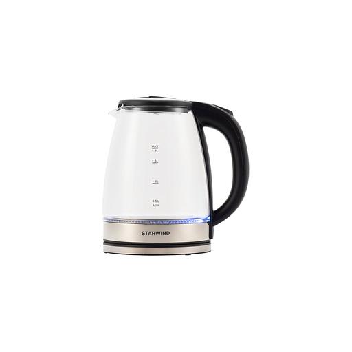 Чайник электрический StarWind SKG4777, 2000Вт, черный и прозрачный фото 1