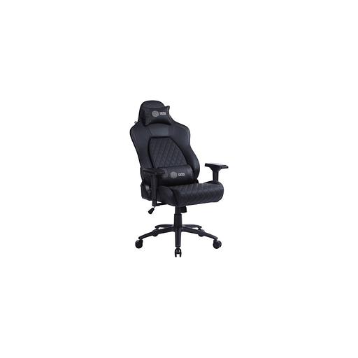 Кресло игровое Cactus CS-CHR-130-M с вибромассажем, на колесиках, эко.кожа, черный фото 1