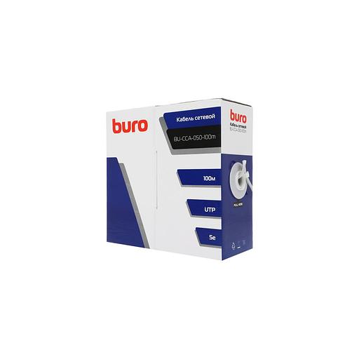 Кабель сетевой Buro BU-CCA-050-100m UTP, кат.5E, 100м, 4 пары, 0.50мм, алюминий омедненный, одножильный, серый фото 1