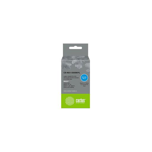 Картридж Cactus CS-M21-500595YL, 12.7мм, черный шрифт, желтый фон, 6.4м ( CS-M21-500595YL фото 1