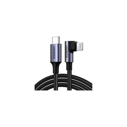 Кабель UGREEN US305, Lightning (m) - USB (m), 1м, MFI, в оплетке, 3A, черный [60763] фото 1