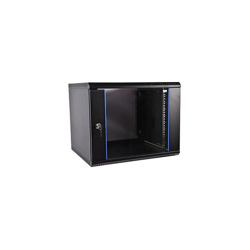 Шкаф коммутационный ЦМО ШРН-Эконом ШРН-Э-9.350-9005 настенный, стеклянная передняя дверь, 9U, 600x476x350 мм фото 1