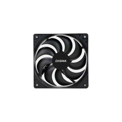 Вентилятор Digma DFAN-120-9 120мм, 3-pin, от БП:4-pin (Molex), 1200об/мин, 23 дБ, черный, Ret фото 1