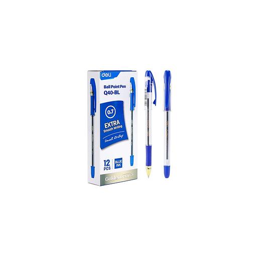 Ручка шариковая Deli Arris Golden CQ40-BL корп.прозрачный d=0.7мм чернила синий фото 1