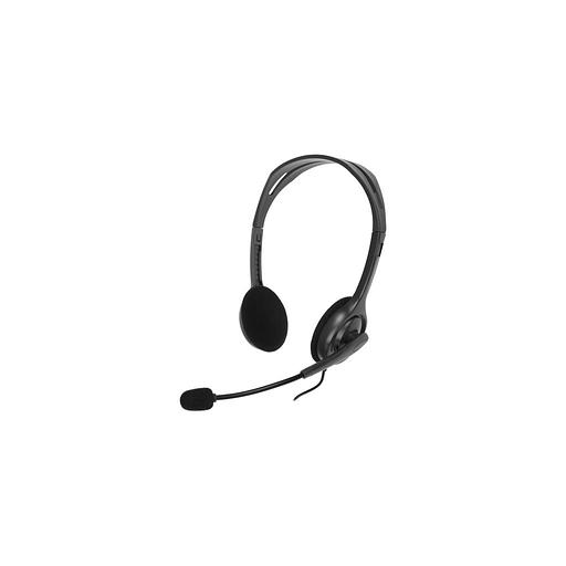 Гарнитура Logitech H110, для компьютера, накладные, проводные, темно-серый [981-000472] фото 1