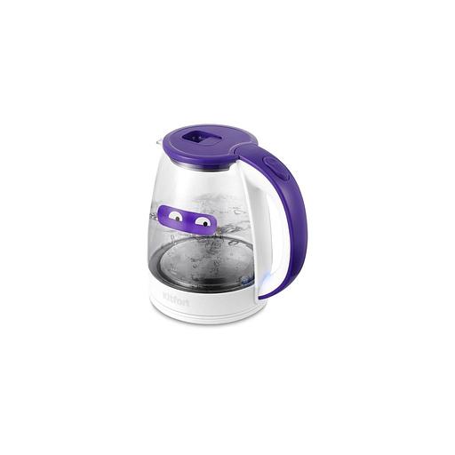 Чайник электрический KitFort КТ-6167, 2200Вт, белый и фиолетовый фото 1