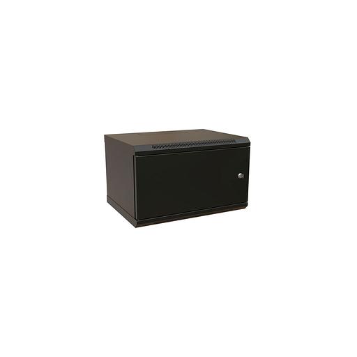 Шкаф коммутационный WRLINE WR-TW-0666-SR-RAL9004 настенный, металлическая передняя дверь, 6U, 600x367x600 мм фото 1