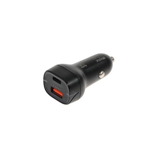 Автомобильное зарядное устройство Wiiix UCC-7-2-08, USB-A, USB-C, 50Вт, 3A, черный фото 1