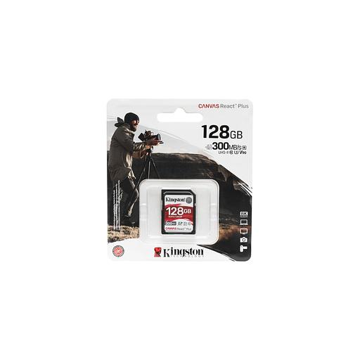 Карта памяти SDXC UHS-II U3 Kingston Canvas React Plus 128 ГБ, 300 МБ/с, Class 10, SDR2/128GB, 1 шт., без адаптера фото 1
