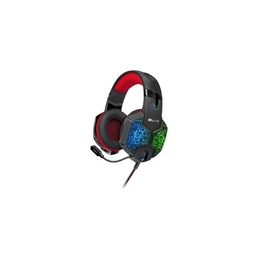 Гарнитура игровая Sven AP-U988MV, для компьютера, мониторные, проводные, черный / красный фото 1